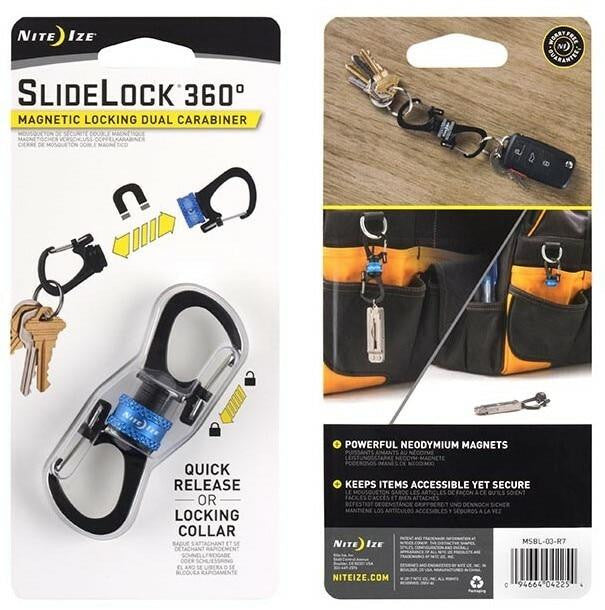  Nite Ize SlideLock 360 Magnetic Locking Dual Carabiner