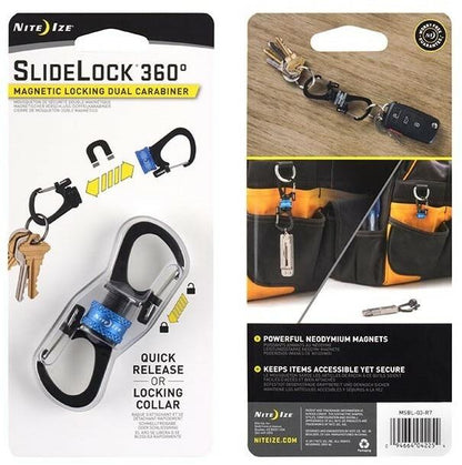  Nite Ize SlideLock 360 Magnetic Locking Dual Carabiner