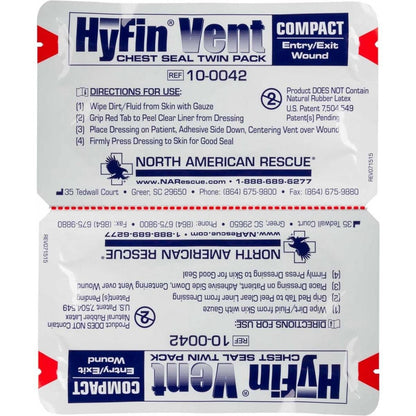  North American Rescue Hyfin Vent Compact Chest Seal Twin Pack