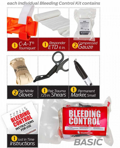 North American Rescue Public Access Bleeding Control 5-Pack-Vacuum Sealed