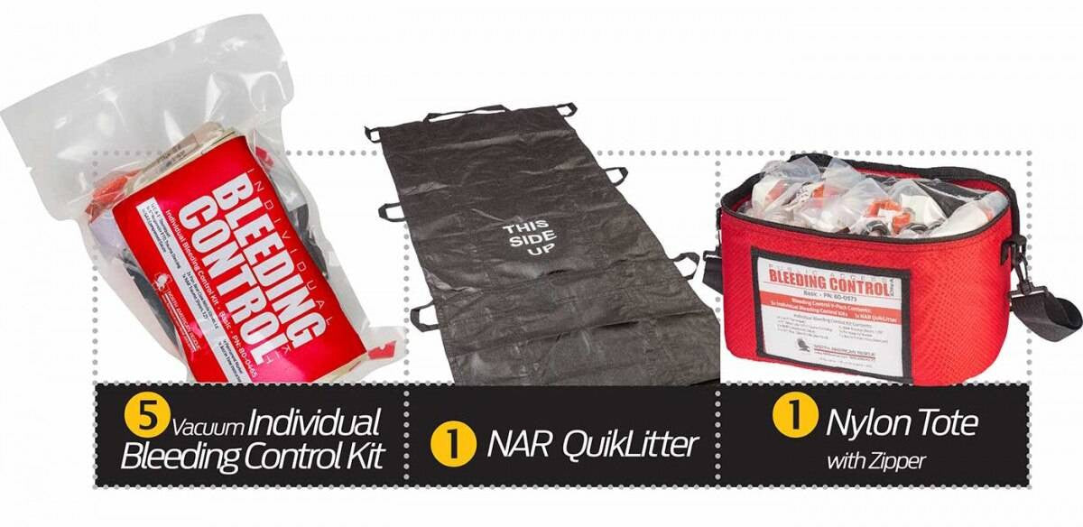  North American Rescue Public Access Bleeding Control 5-Pack-Vacuum Sealed