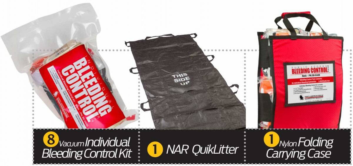  North American Rescue Public Access Bleeding Control 8-Pack-Vacuum Sealed