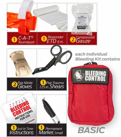  North American Rescue Public Access Bleeding Control Clear Station-8-Pack-Nylon