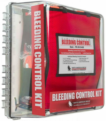  North American Rescue Public Access Bleeding Control Clear Station-8-Pack-Vacuum Sealed