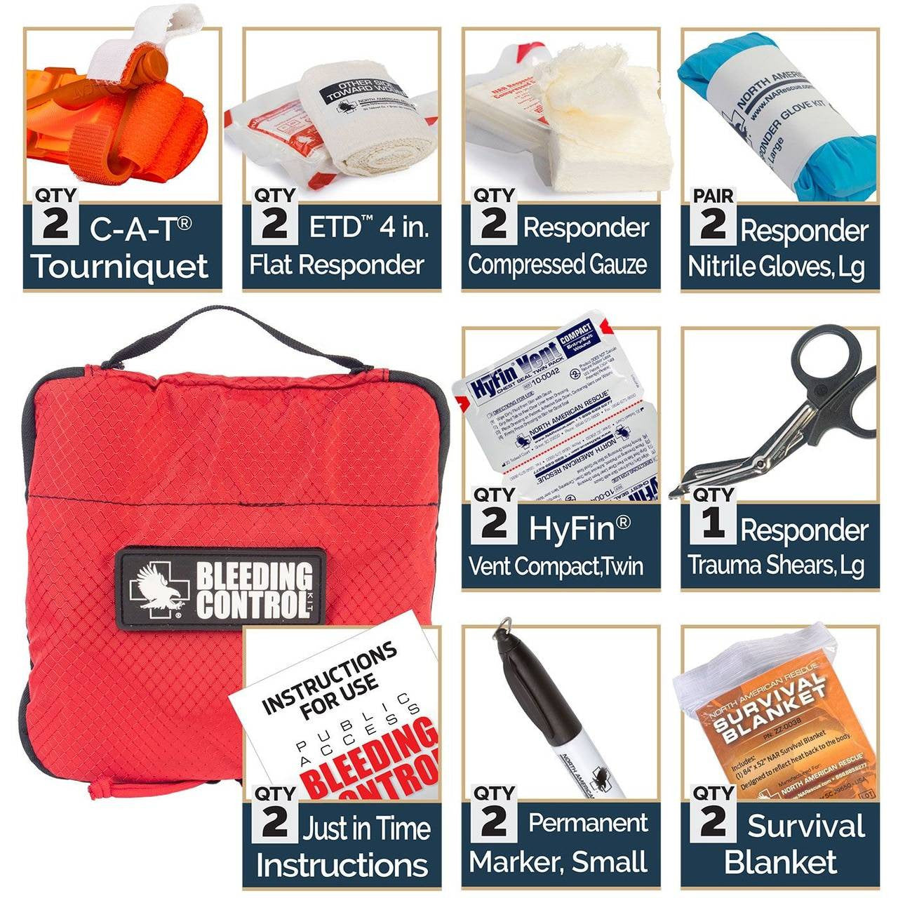  North American Rescue Public Access Bleeding Control Twin Pack