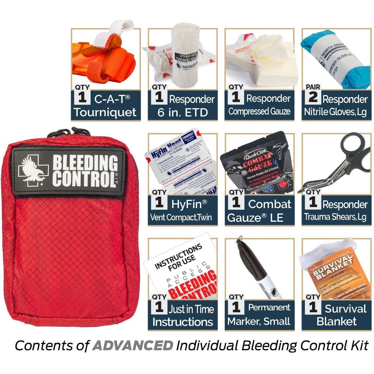  North American Rescue Public Access Individual Bleeding Control Kit