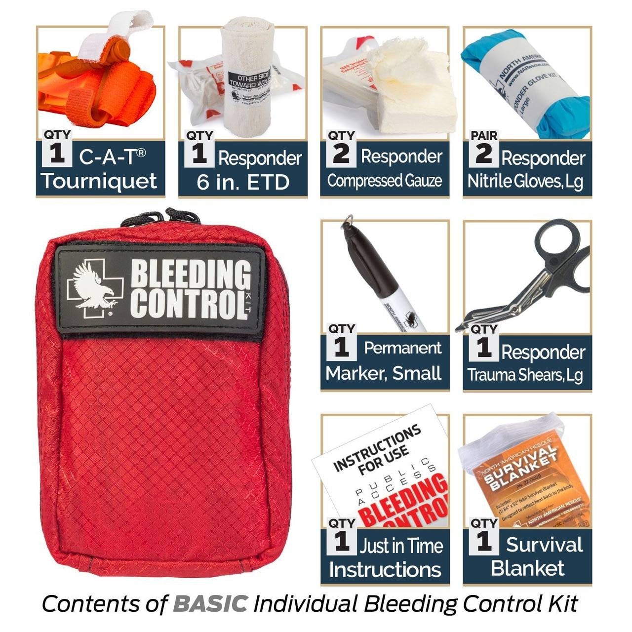  North American Rescue Public Access Individual Bleeding Control Kit