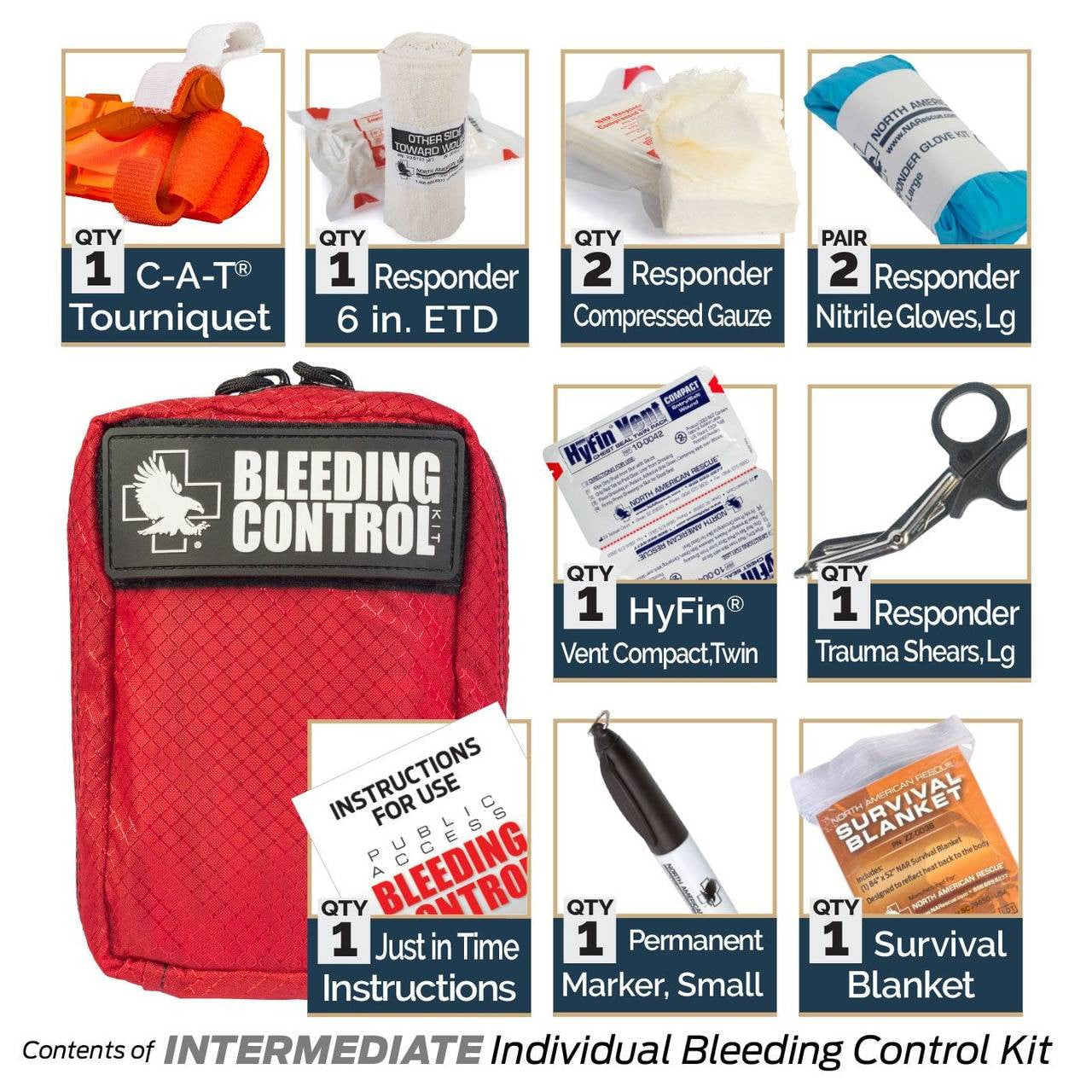  North American Rescue Public Access Individual Bleeding Control Kit