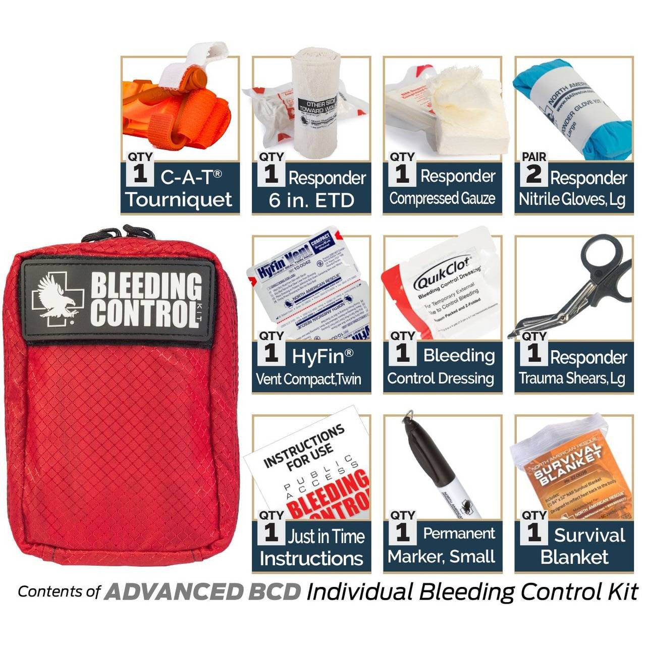  North American Rescue Public Access Individual Bleeding Control Kit