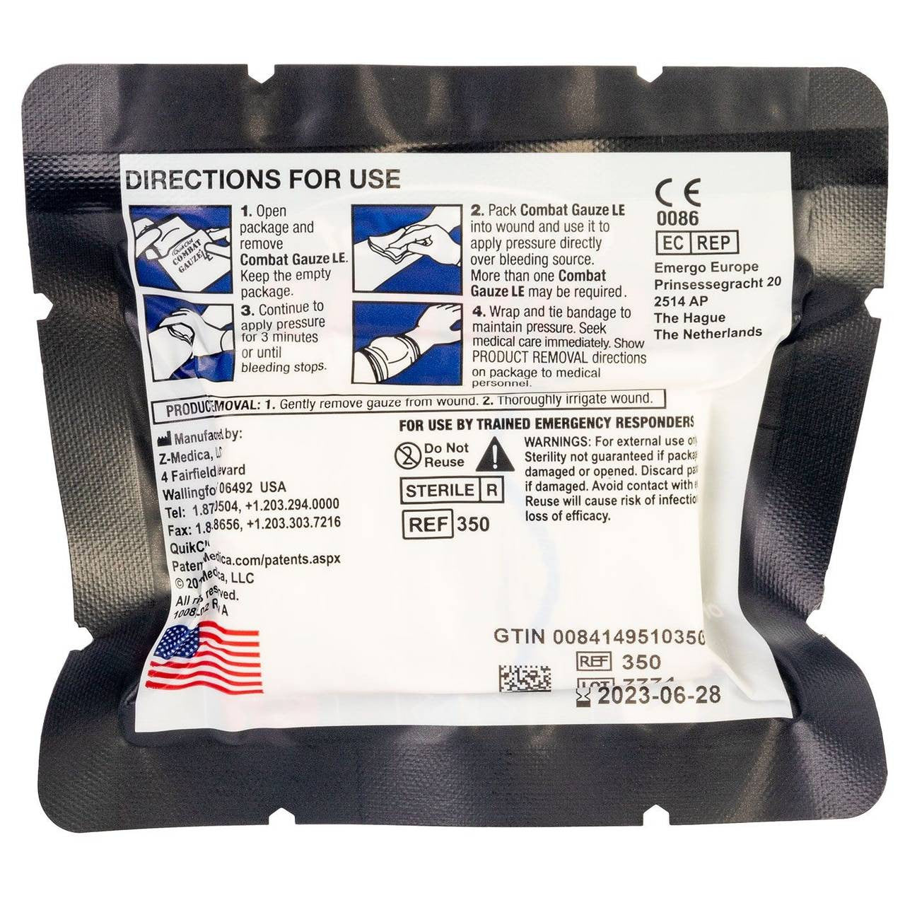  North American Rescue Quickclot Combat Gauze LE