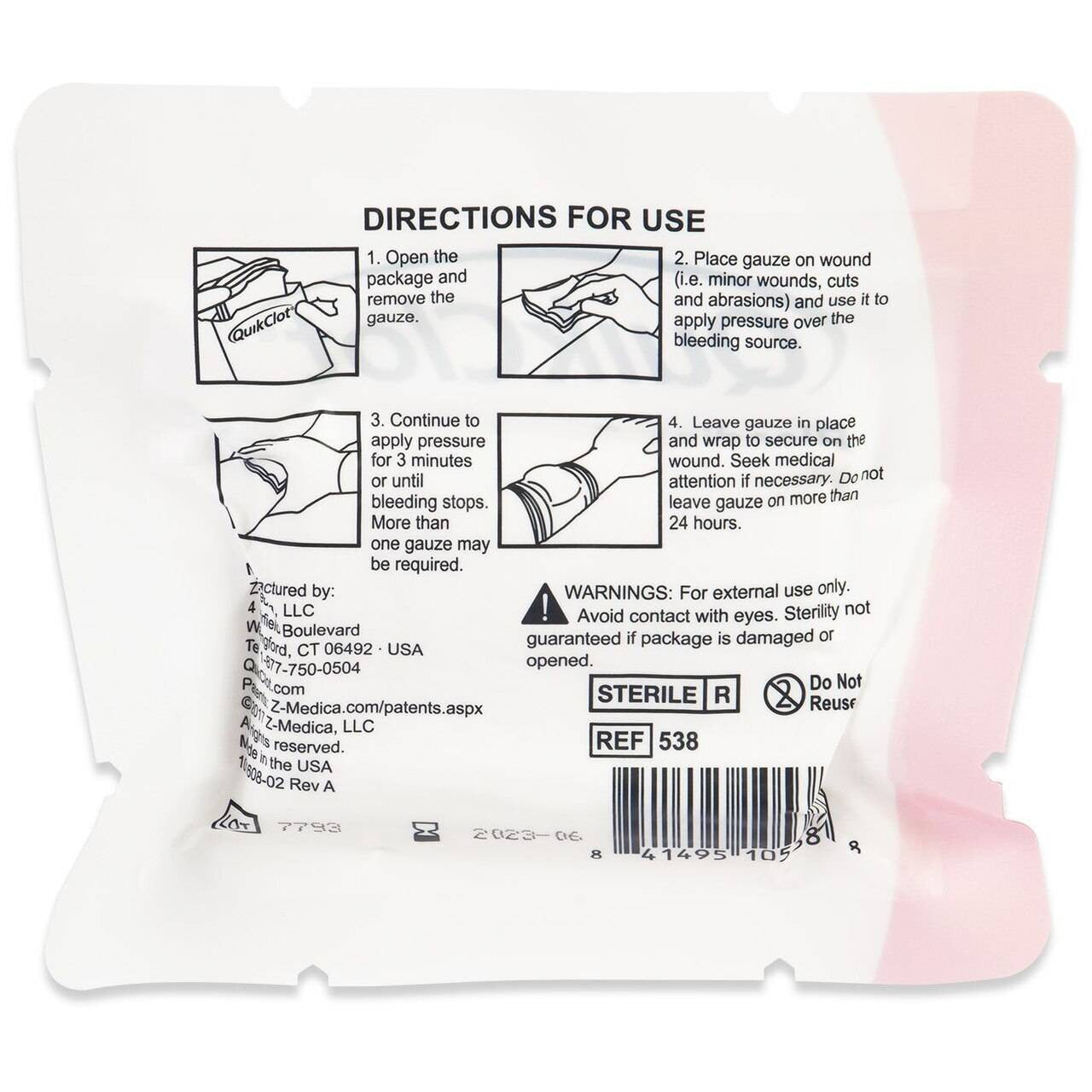  North American Rescue Quikclot Bleeding Control Dressings 30-0161