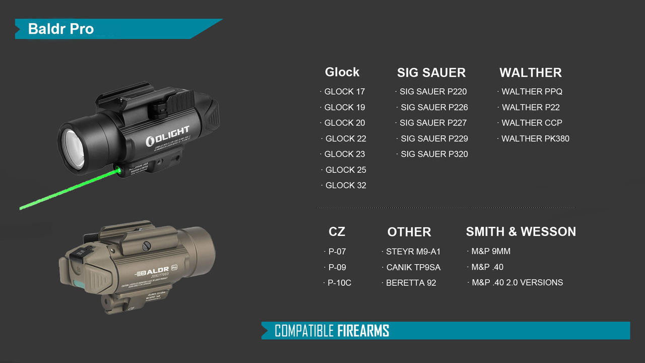  Olight Baldr Pro Green Laser Tactical Flashlight