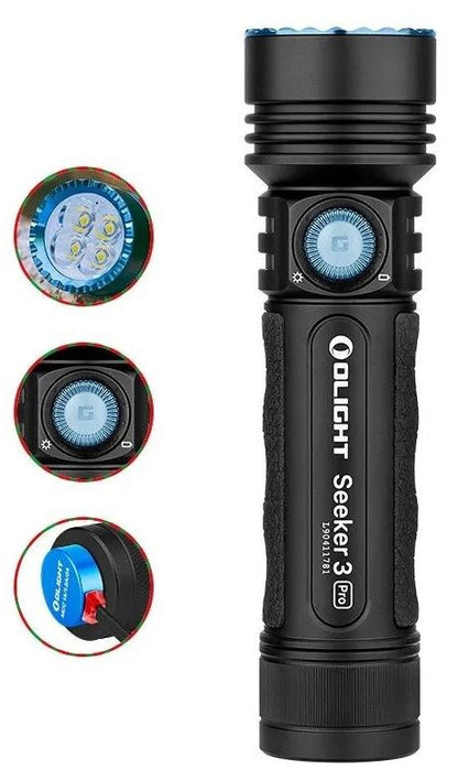  Olight Black Seeker 3 Pro Bright Flashlight