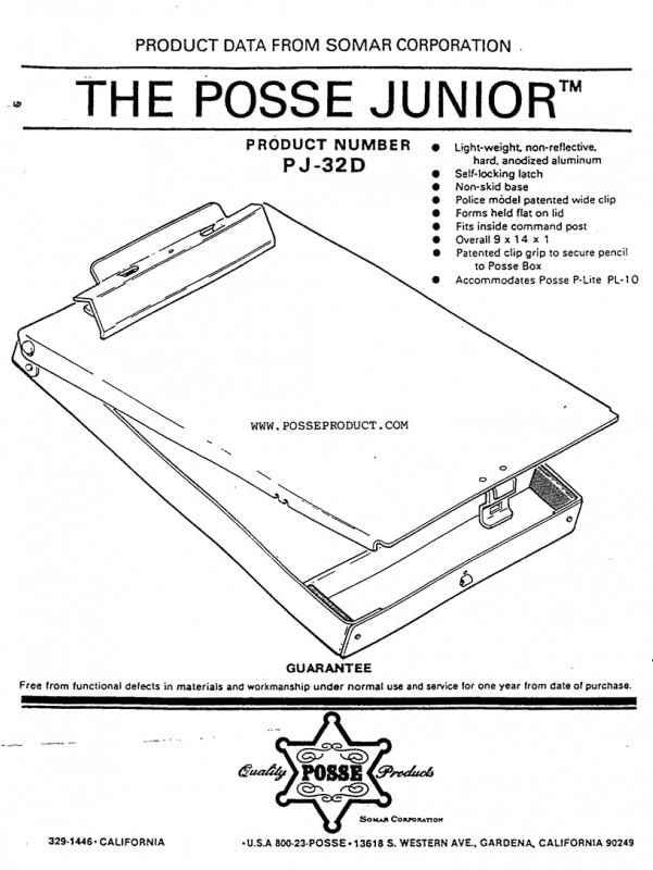  Posse Box Junior PJ-32D Bottom Opening Clipboard Box