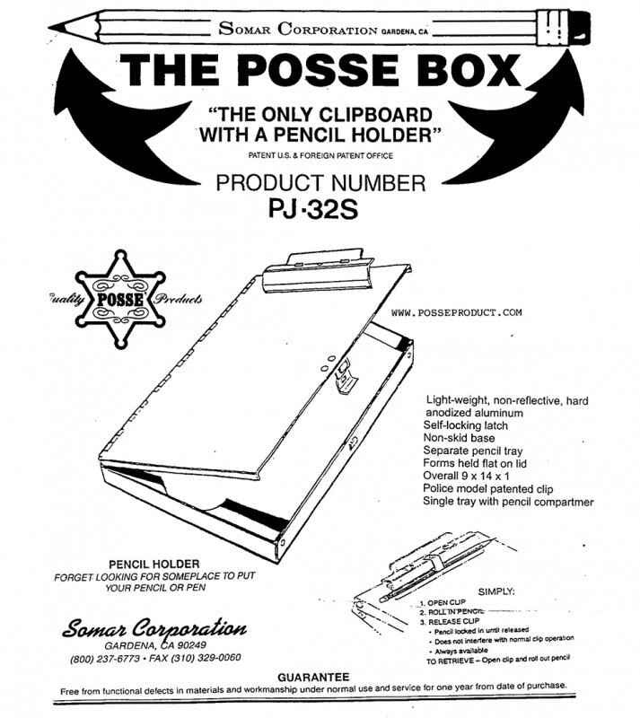  Posse Box Junior PJ-32S Side Opening Clipboard Box