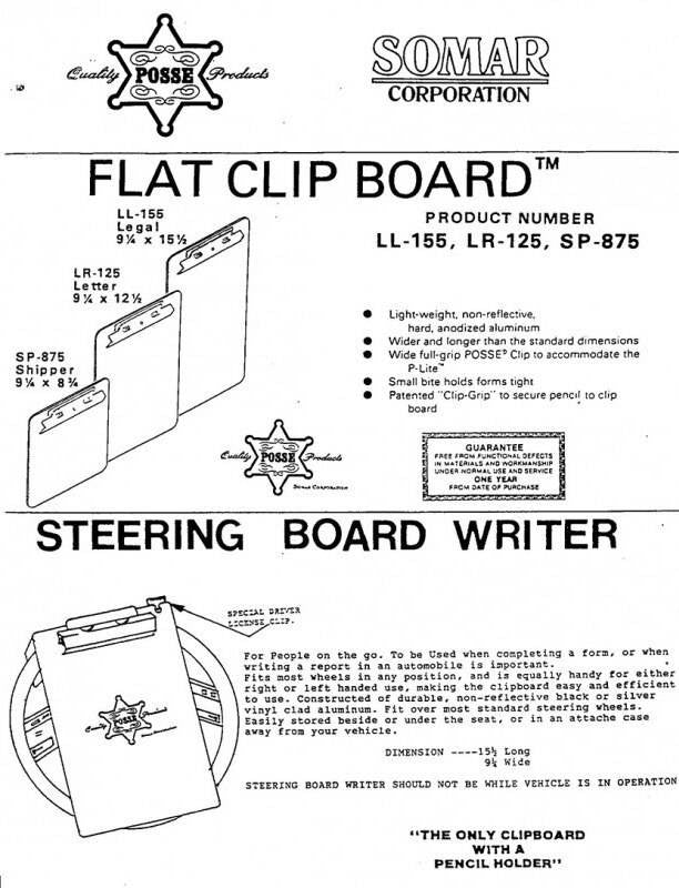  Posse Box LR-125 Flat Clipboard