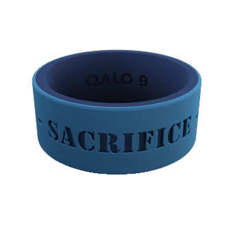  QALO Folds Of Honor Men's Blue Mantra Strata Ring