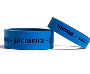  QALO Folds Of Honor Men's Blue Mantra Strata Ring