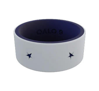  QALO Folds Of Honor Men's Grey/Blue Stars Forever Strata Ring