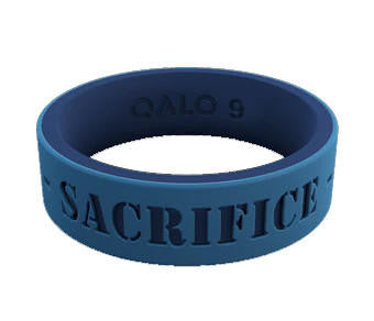  QALO Folds Of Honor Women's Blue Mantra Strata Ring