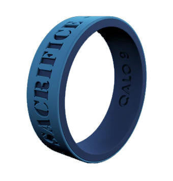  QALO Folds Of Honor Women's Blue Mantra Strata Ring