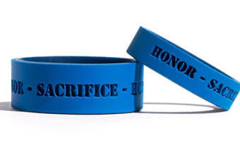  QALO Folds Of Honor Women's Blue Mantra Strata Ring
