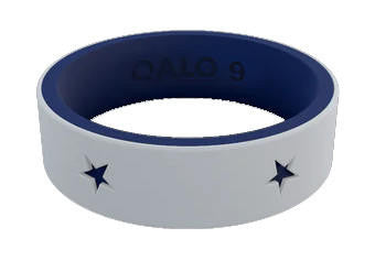  QALO Folds Of Honor Women's Grey/Blue Stars Forever Strata Ring