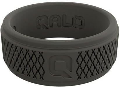  Qalo Men's Black Crosshatch Q2X Ring QS9-MHK