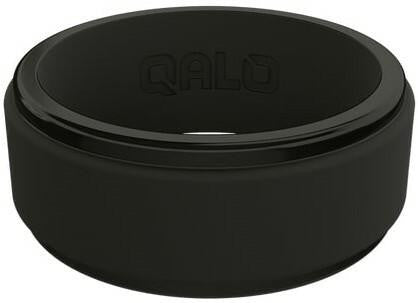  Qalo Men's Black Step Edge Polished Ring QS9-MXB