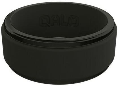  Qalo Men's Black Step Edge Polished Ring QS9-MXB
