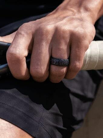  Qalo Men's Classic Forged Metallic Silicone Ring