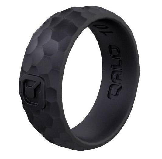  Qalo Men's Classic Forged Metallic Silicone Ring