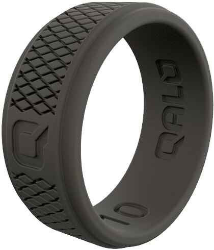  Qalo Men's Crosshatch Dark Grey Q2X Silicone Ring