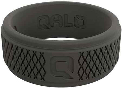  Qalo Men's Crosshatch Dark Grey Q2X Silicone Ring