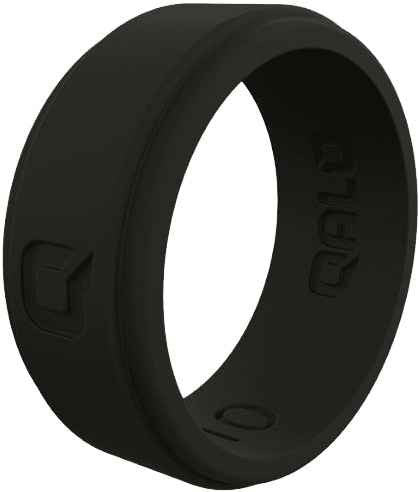  Qalo Men's Step Edge Black Q2X Silicone Ring