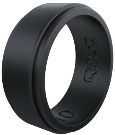  Qalo Men's Tungsten Step Edge Polished Ring QS9-MXM