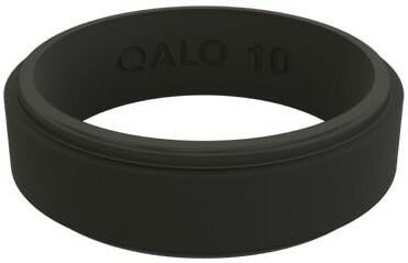  Qalo Women's Step Edge Black Narrow Polished Ring QS9-UNB
