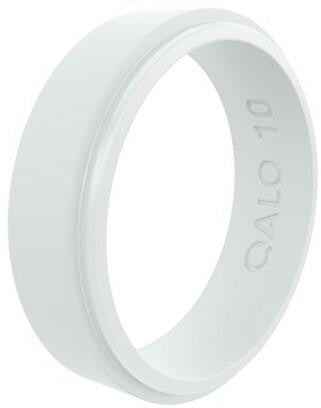 Qalo Women's Step Edge White Narrow Polished Ring QS9-FNW
