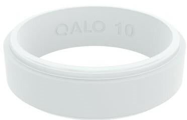  Qalo Women's Step Edge White Narrow Polished Ring QS9-FNW