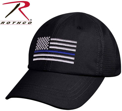  Rothco Black Mesh Back Thin Blue Line Flag Tactical Cap