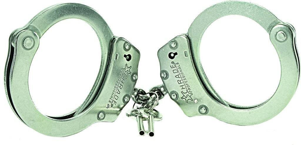  Schrade Professionals Chain Link Handcuffs - Stainless Steel - CLOSEOUT