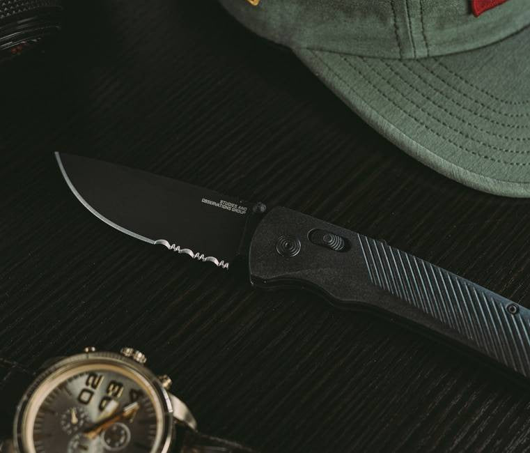  SOG Flash AT Blackout Serrated Folding Knife