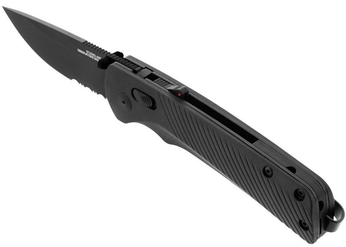  SOG Flash AT Blackout Serrated Folding Knife