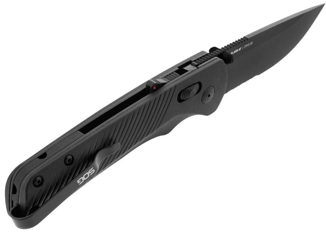  SOG Flash AT Blackout Serrated Folding Knife