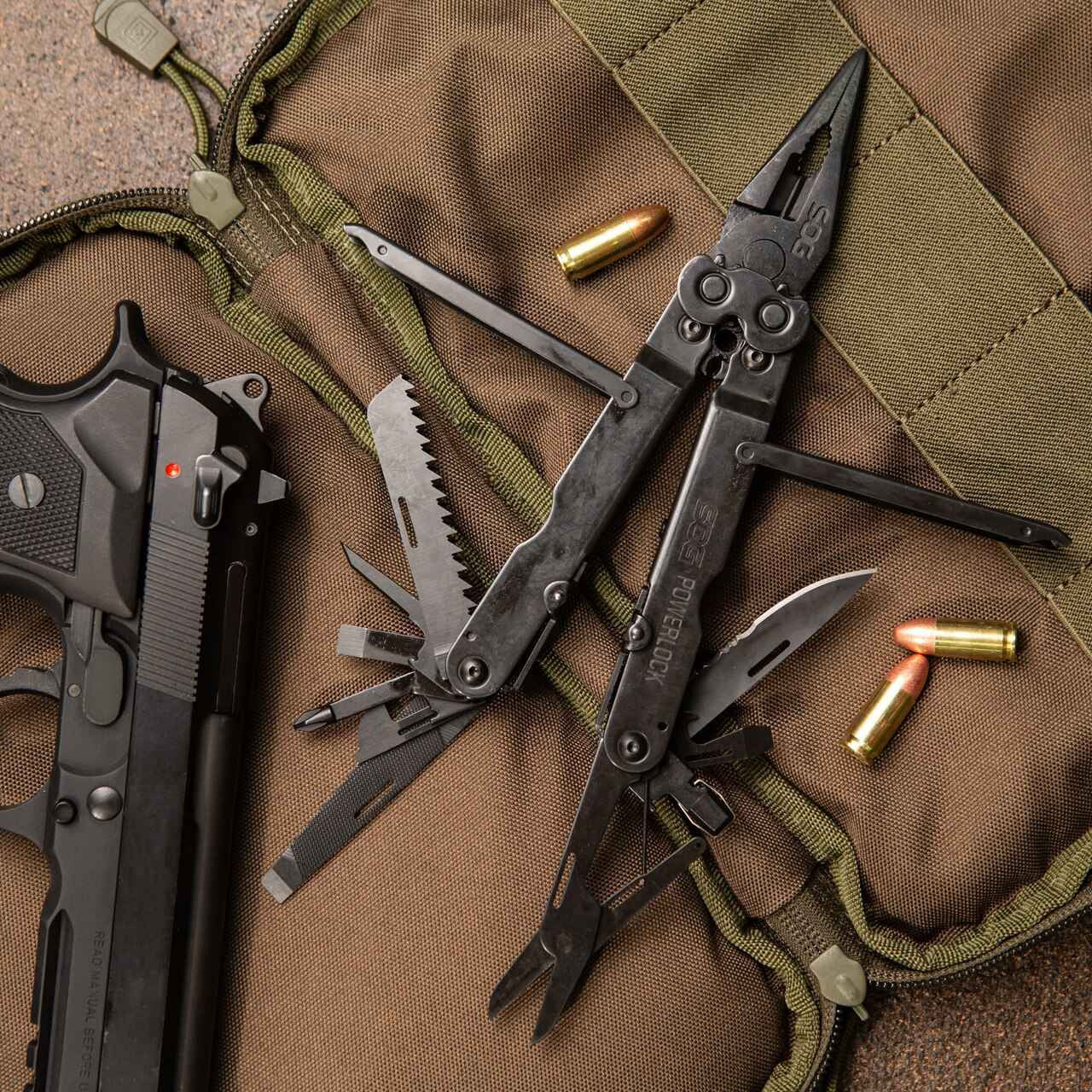  SOG PowerLock EOD Black Multi-Tool With Scissors