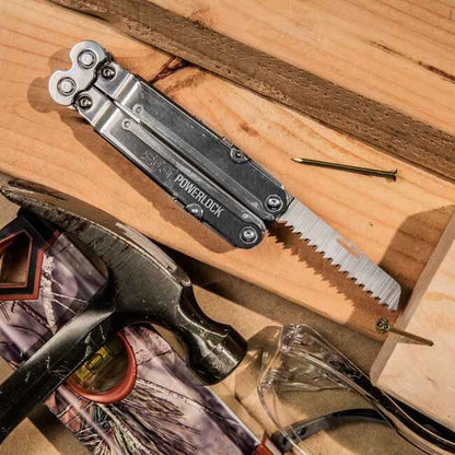  SOG PowerLock Satin With Scissors Multi-Tool