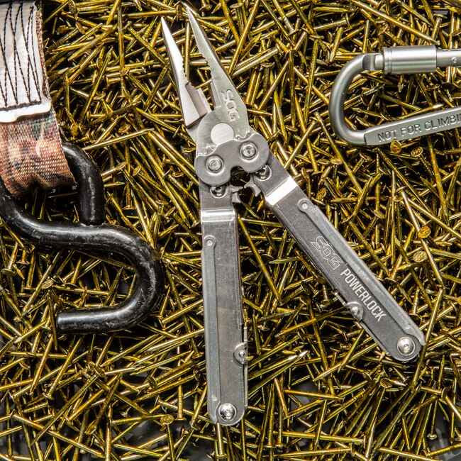  SOG PowerLock Satin With Scissors Multi-Tool