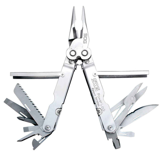  SOG PowerLock Satin With Scissors Multi-Tool