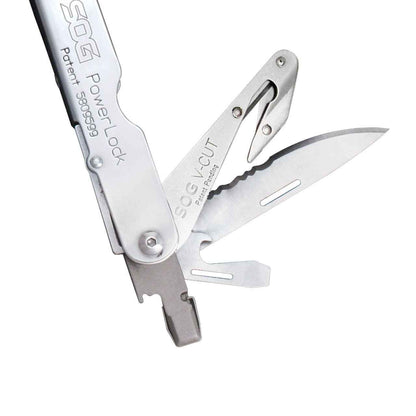 SOG PowerLock Satin With V-Cutter Multi-Tool