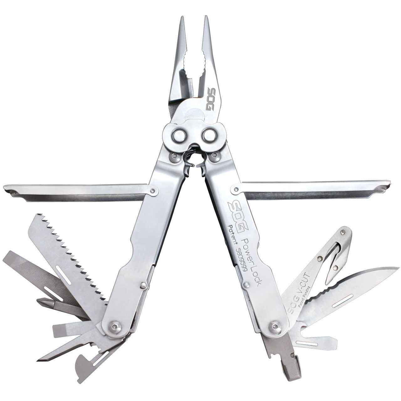  SOG PowerLock Satin With V-Cutter Multi-Tool